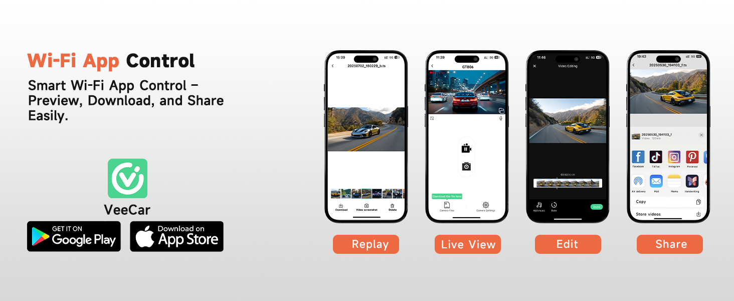 dash camera for cars front and rear