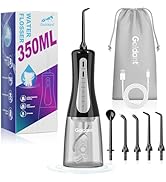 GOLDANT 2026 New 350ML Water Dental Flosser Teeth Pick with Bag, 5 Modes Portable Cordless Oral I...