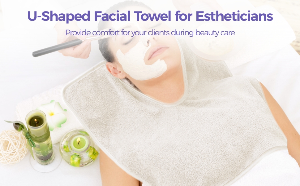 U-Shaped Facial Towels, Facial Towel Split Design, Soft Esthetician Towel, Facial Stem Massage
