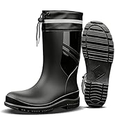Ovyuzhen Rain Boots for Men Garden Boots Waterproof Mens Rubber Shoes with PVC Comfort Lightweigh...
