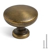 homdiy 20 Pack Antique Bronz Cabinet Knobs Vintage Brass Round Dresser Drawer Knobs for Cabinets,...