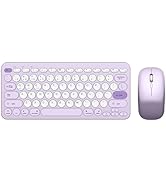 Wireless Keyboard and Mouse, Compact Multi-Device Bluetooth Keyboard and Mouse Combo, Silent Adju...