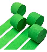 PartyWoo Crepe Paper Streamers 4 Rolls 328ft, Pack of Lime Green Crepe Paper for Party Decoration...