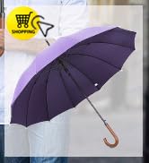 ZOMAKE 54 Inch Large Umbrella With Wood Hook Handle - Automatic Open Stick Umbrellas Windproof Wo...