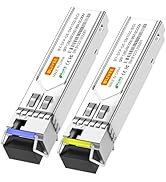 BLIYEE 1 Pair 1.25G Single Mode SFP LC Module | 1000Base BiDi Fiber Transceiver | LC Simplex Conn...