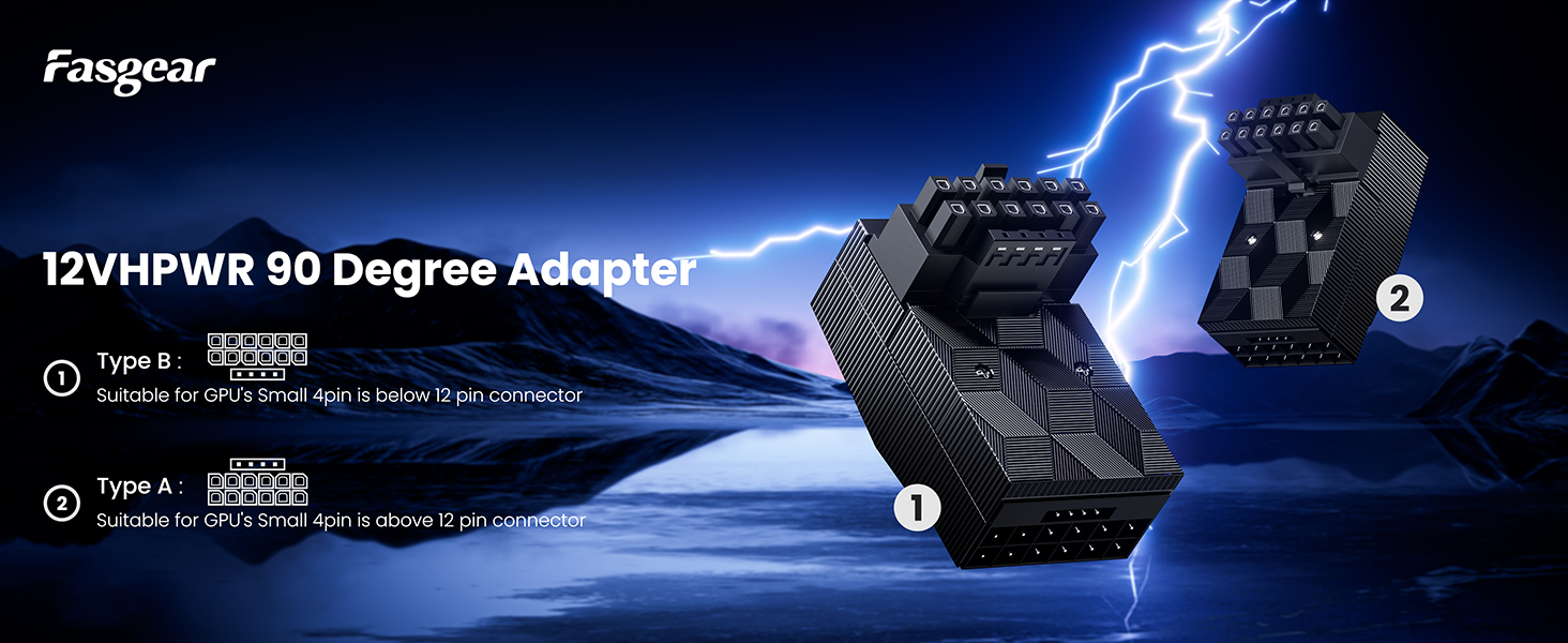 12vhpwr adapter 90 degree 12+4pin 600w gpu male to female connector