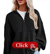 SHEWIN Womens Sweatshirt Casual Waffle Knit Half Zip Pullover Loose Long Sleeve Tops Fall Outfit ...
