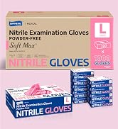 Supmedic Nitrile Exam Gloves, Powder-Free Latex-Free Disposable Glove for Medical Cooking Estheti...