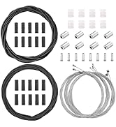 Mannk Universal Bicycle Cable Kit - Shift &amp; Brake Cable Housing with End Caps &amp; O-Rings for Mount...