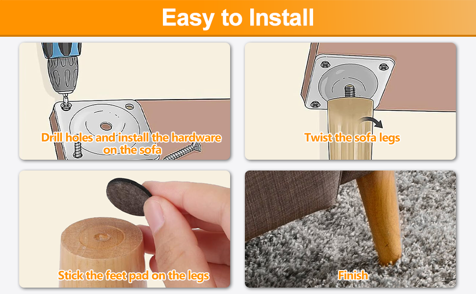 Easy installation: The four mounting plate is pre-drilled.