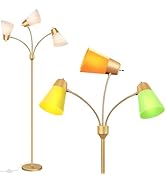 FOLKSMATE LED Floor Lamp, Medusa 3 Head Modern Adjustable Gooseneck Tall Standing Light for Livin...