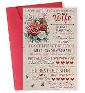 Hongshan Happy Birthday To My Darling Wife,Funny Wife Birthday Card from Husband,Women Gift Ideas...