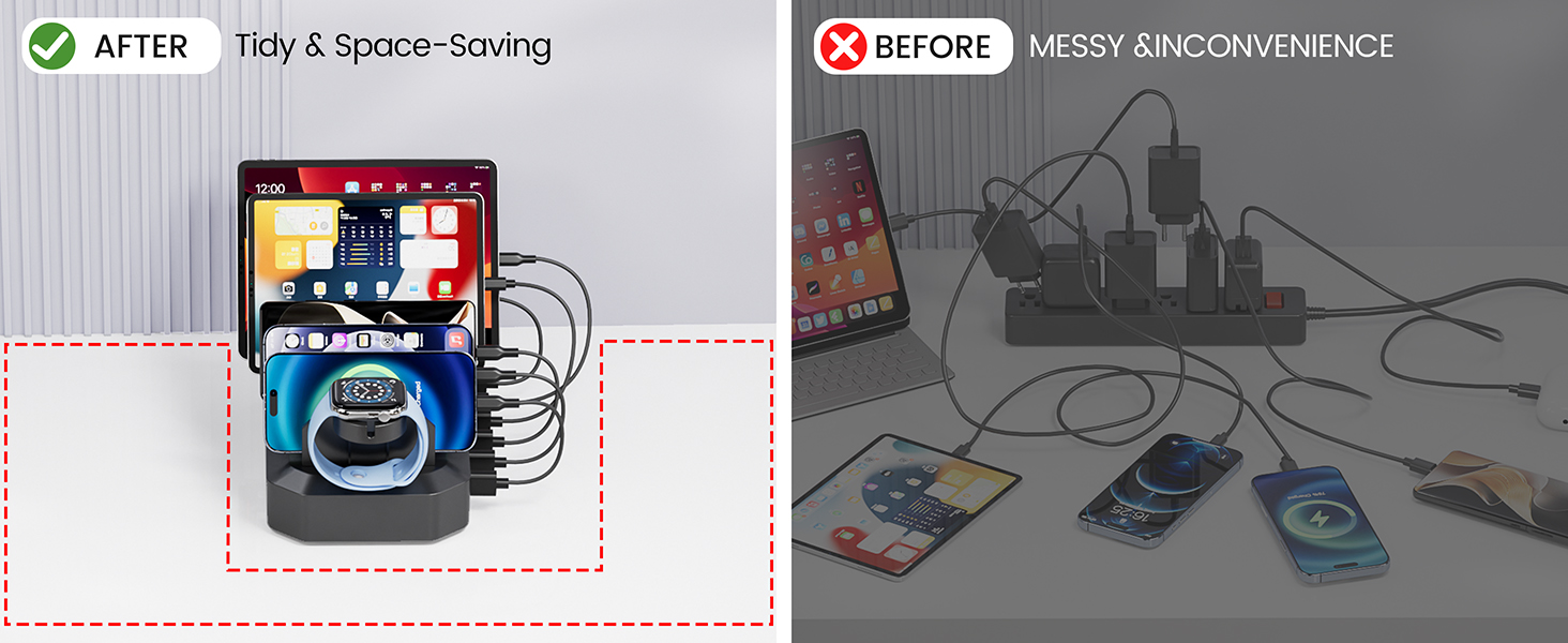 charging station for multiple devices Apple iphone watch stand charger station