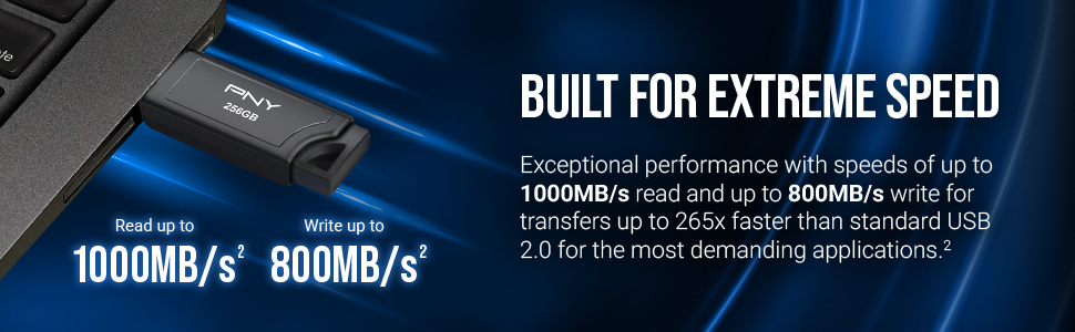 PNY PRO Elite V3 USB 3.2 Gen 2 256GB Type A Flash Drive - Built For Extreme Speed