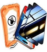 UniqueMe for iPhone 16 Pro Max Privacy Screen Protector, [Military Grade Shatterproof &amp; 9H+ Hardn...