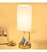 Dreamholder Touch Control USB Table Lamp, Upgraded 3-Way Dimmable Bedside Desk Lamp with USB C & ...