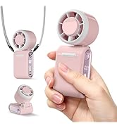 Mini Portable Handheld Turbo Fan, 0.2 lb &amp; 12 Hrs Long-Lasting, Whisper-Quiet,100-Speed High-Velo...