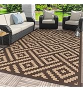 GENIMO Outdoor Rug for Patio Clearance, 6'x9' Waterproof Camping Mat, Reversible Plastic Straw Ru...