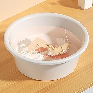 Pack Round Plastic Wash Basin, 5 Quart Stackable Camping Dishpan