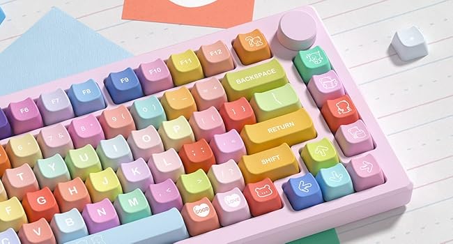 keycaps pbt Keyboard Keycaps 60 65 75 100 Percent, MOA Profile Cat Cute Keycap