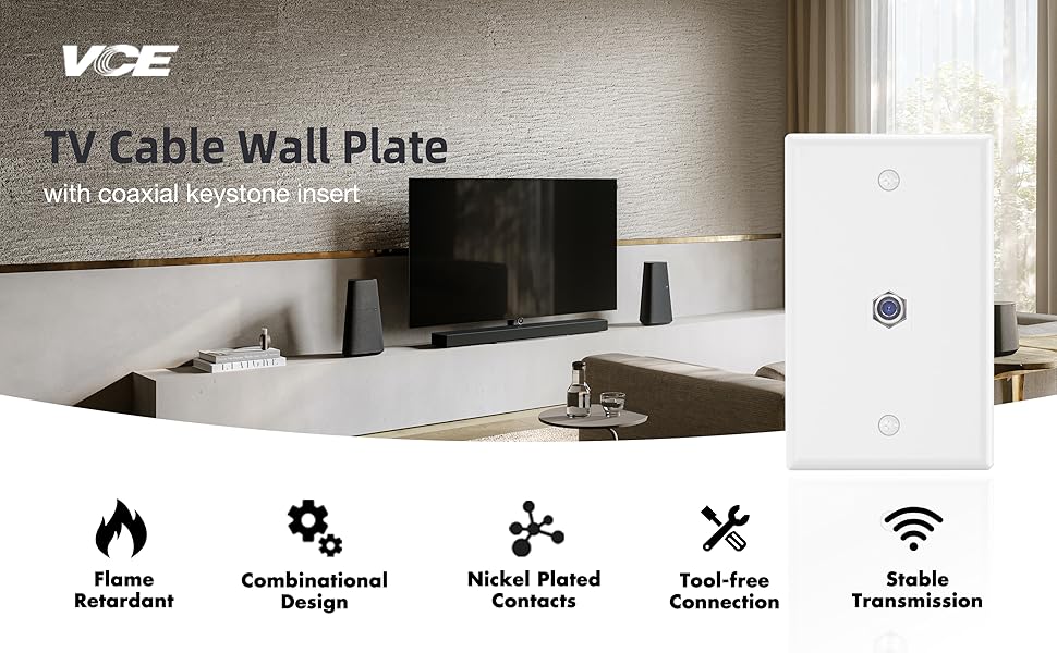 Coax Keystone Wall Plate