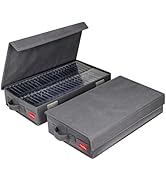 NUSWOR Upgrades Cassette Tape Storage Box - Dust-proof Cassette Racks with Lid - Audio Cassette H...