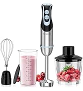 FRESKO Immersion Blender Handheld, 4-in-1 Stainless Steel Hand Stick Blender Electric with 12-Spe...