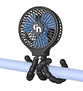 WiHoo Mini Handheld Stroller Fan,Personal Portable Car Seat Baby Fan with Flexible Tripod Fix on ...