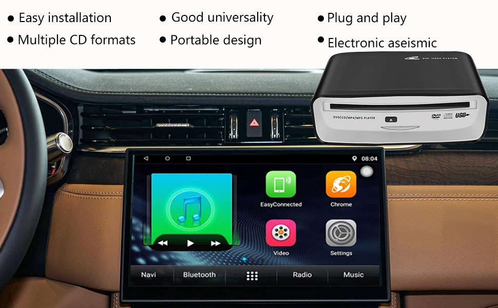 External CD player for car