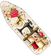 Nuxovilar Ironing Board Cover and Pad with Vintage Sewing Machine and Flowers Pattern, 15x54 Inch...