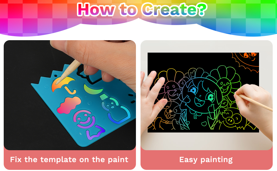 Rainbow Scratch Paper Art Crafts