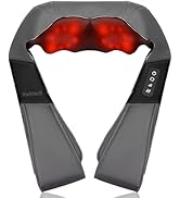 Nekteck Shiatsu Neck Massager with Heat for Pain Relief Deep Tissue, 2026 Upgraded 3D Back Should...