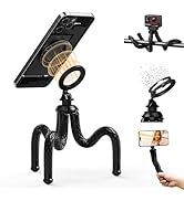 TELESIN Magnetic Flexible Tripod for iPhone, Mini Bendable Tripod Phone Stand for Magsafe Strolle...