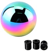 YIUIY Universal Round Ball Gear Shift Knob,Chrome Finish Aluminum Shifter Knobs with 3 Adapters C...