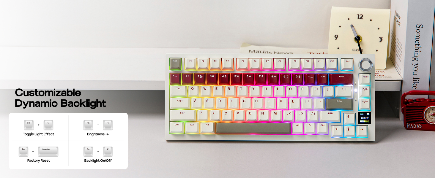 AK820 PRO Wireless Mechanical Gaming Keyboard with Screen