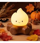 Campfire Night Light with Flickering Mode Dimmable Halloween Campfire Nightlight for Nursery Brea...