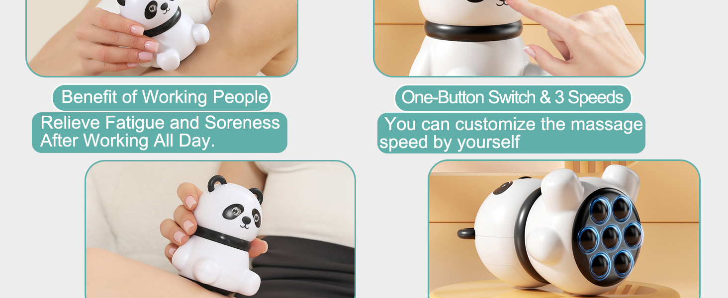 Mini Panda Massager Mini Handheld Massager Small Handheld Massager Panda Gifts body massager