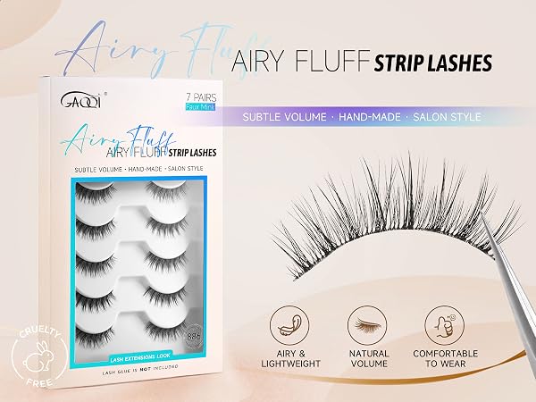 GAQQI False Eyelashes Wispy Lashes Strips
