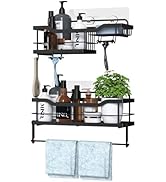 Carwiner Shower Shelf Basket Caddy 2-Pack with 6 Hooks &amp; Tower Hanger &amp; Soap Dish Holder, SUS304 ...