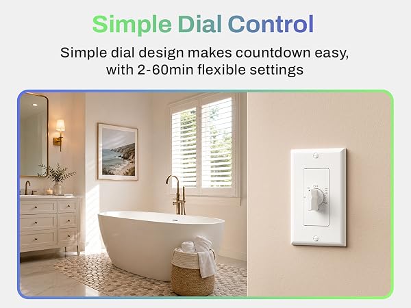 spring wound timer switch for exhaust fan