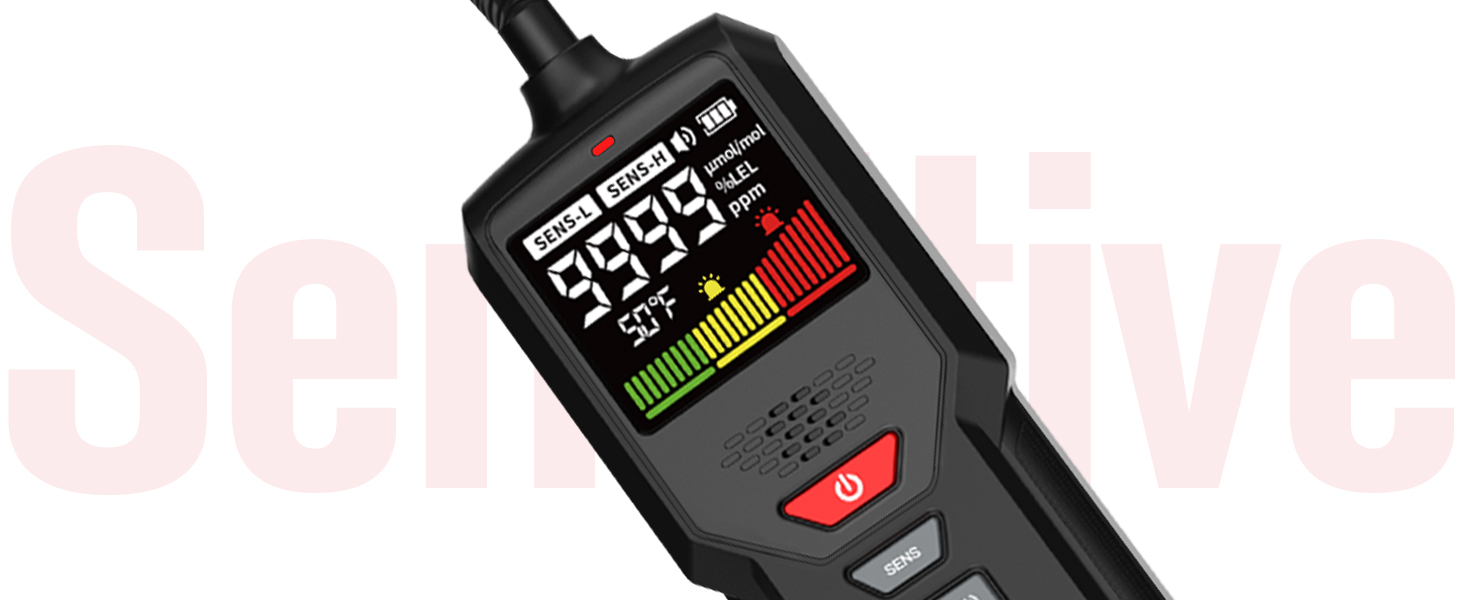 natural gas leak detector probe propane methane meter monitor reader alarm home safety