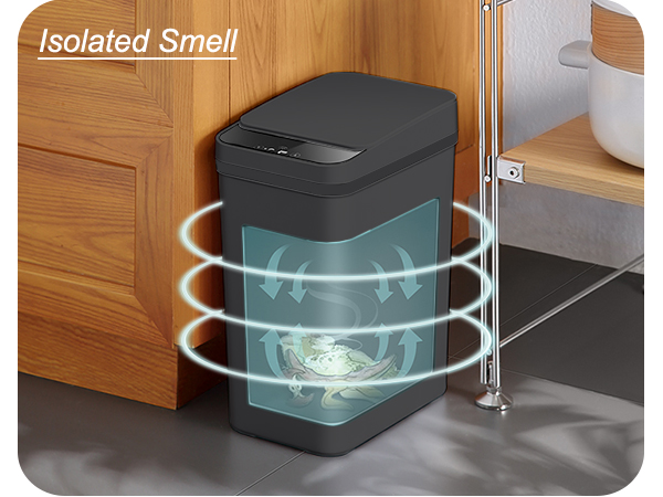 Yatmung Touchless Bathroom Trash Can - 2.5 Gallon Smart Trash Can Sensor Motion