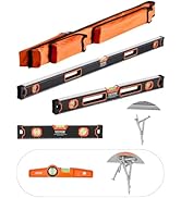 VEVOR 4-Piece Torpedo Level, 48/24/16/10 Inch Box Levels Set, Fluorescent Light Up Bubble Vials R...