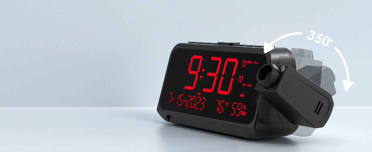 alarm clock projection on ceiling