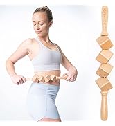 Body Back Wooden Therapy Dice Massage Roller for Maderoterapia, Lymphatic Drainage, Cellulite Mas...