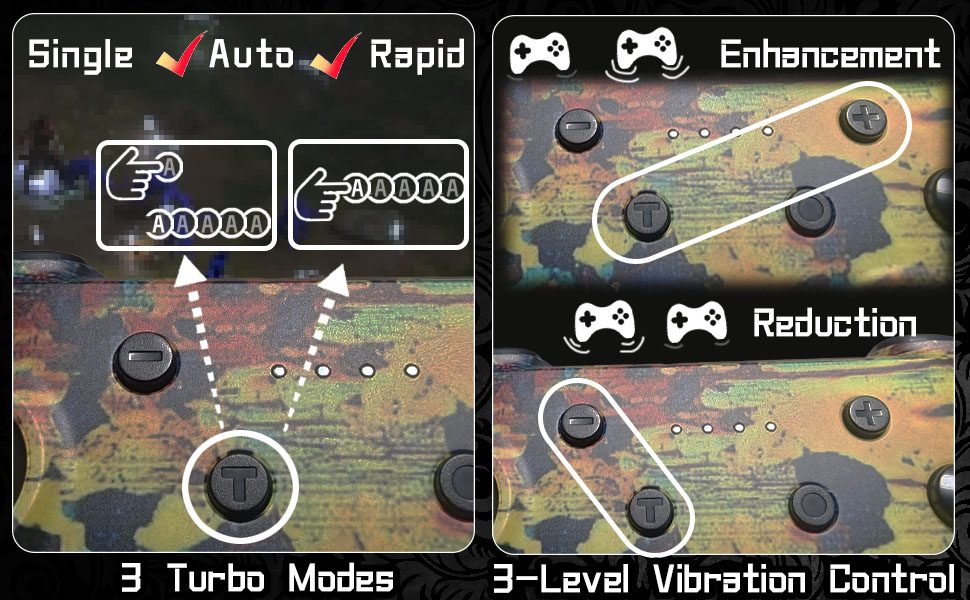 Newly added adjustable motor vibration and Turbo level