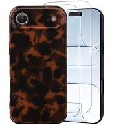 MYY Cute Phone Case for iPhone Air Case, [with 2X Screen Protector] Tortoise Shell Pattern Leopar...