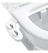Homfan Toilet Bidet Attachment, Non-Electric Dual Nozzle (Feminine/Bidet Wash), Self-Cleaning Fre...