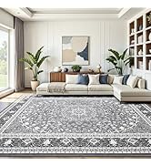 Lofus 8x10 Area Rugs for Living Room, Machine Washable Non-Slip Area Rug, Low Pile Large Rugs for...