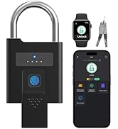 Fingerprint Padlock,Heavy Duty Smart Padlock with Key, Waterproof Bluetooth App Control,Outdoor G...